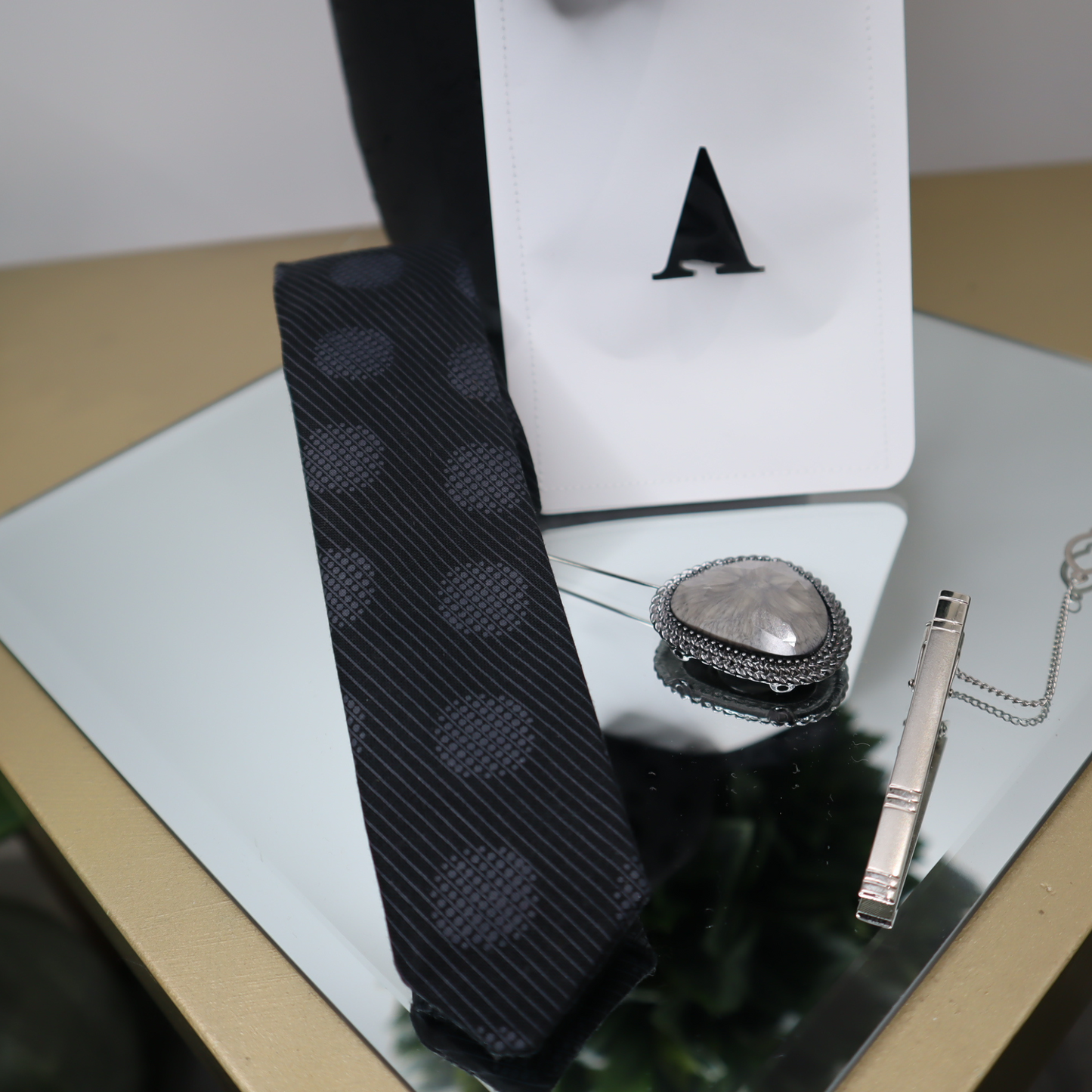 Black Sable Necktie Set