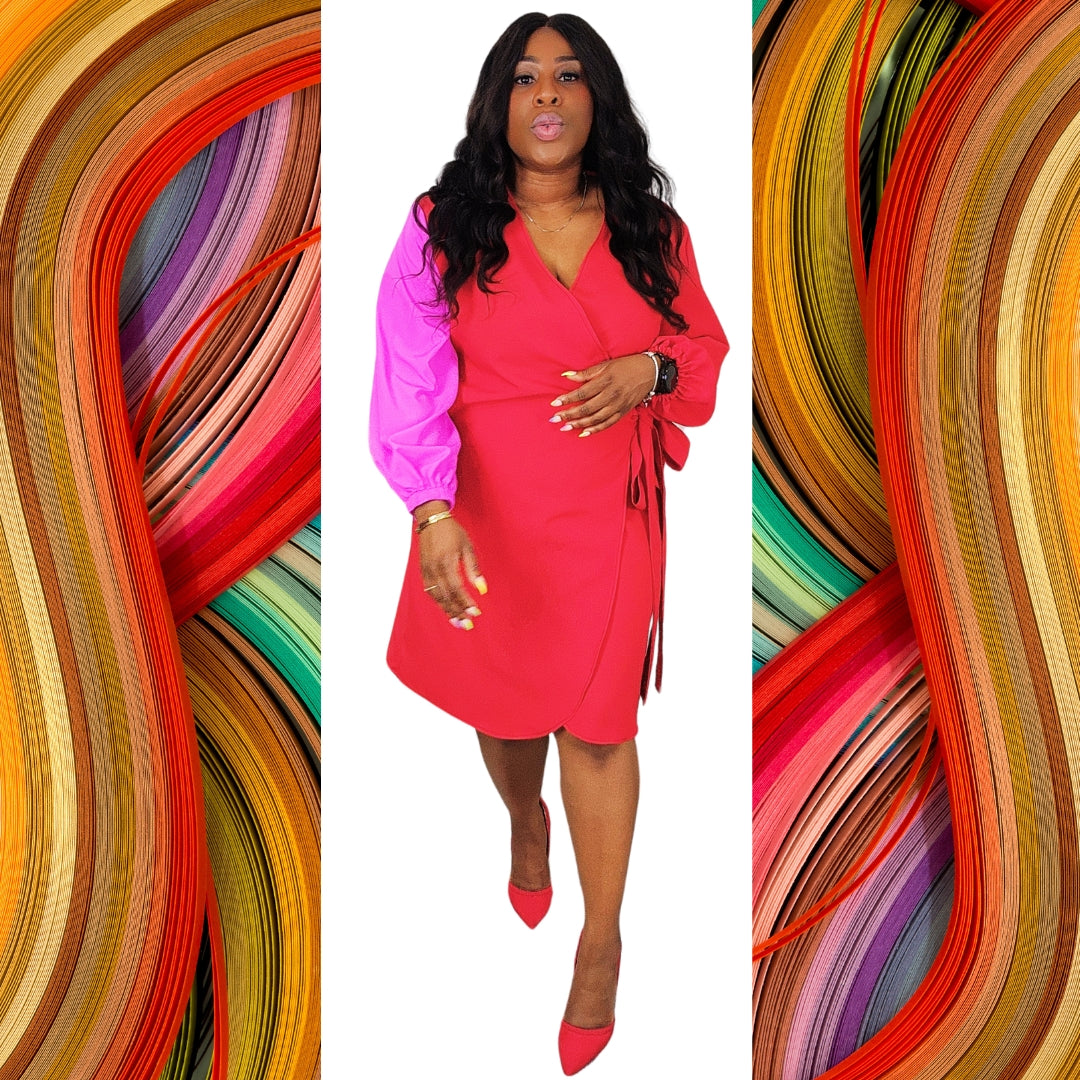 Pink Lava Wrap Dress