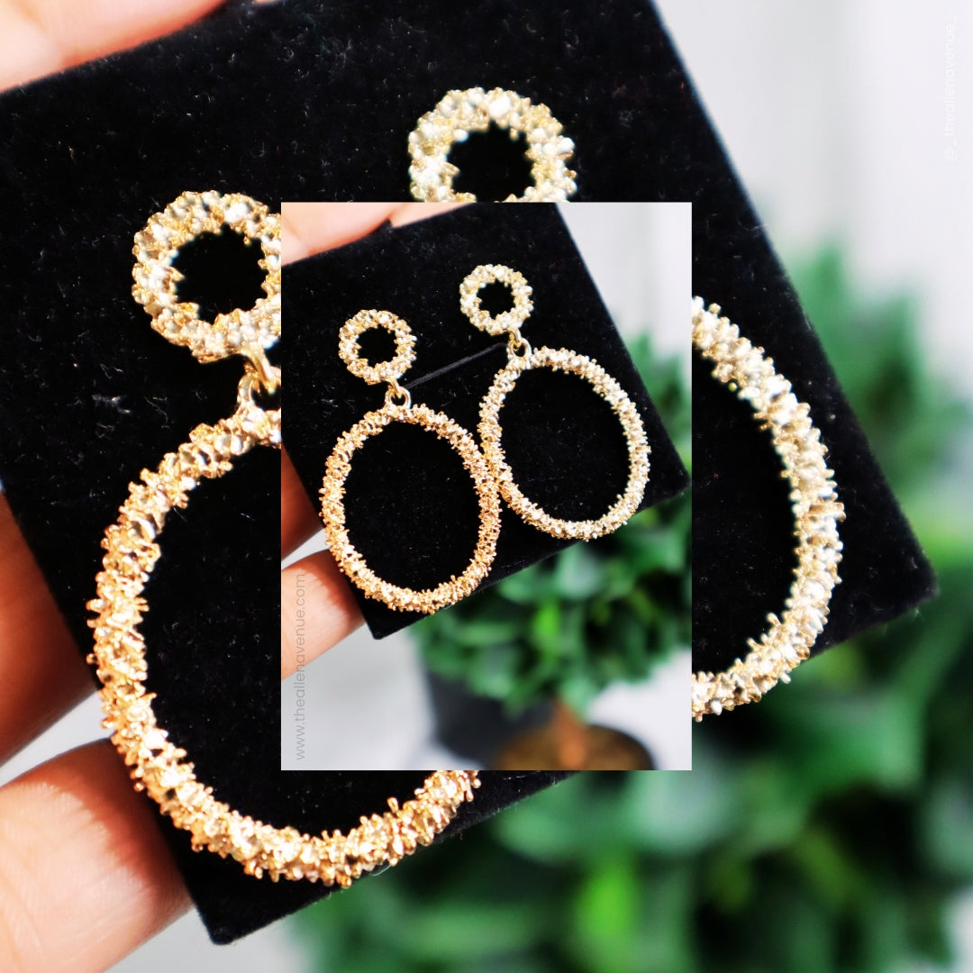 Shimmering Gold circular earrings