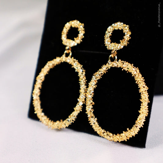 Shimmering Gold circular earrings