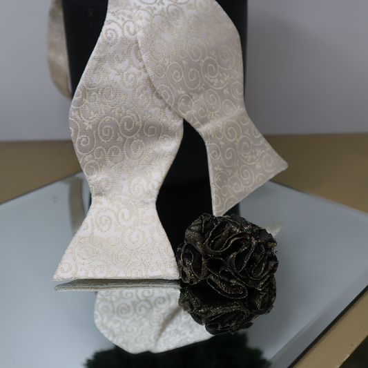 Golden Swirl Self-Tie Bow-Tie Set